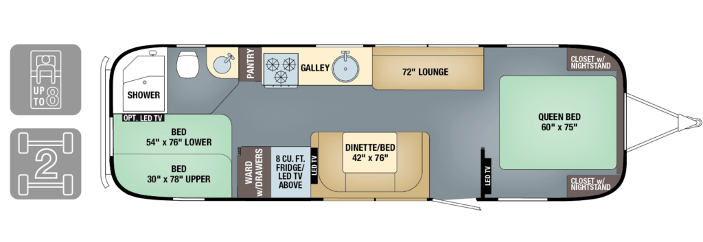 airstream mattress dimensions