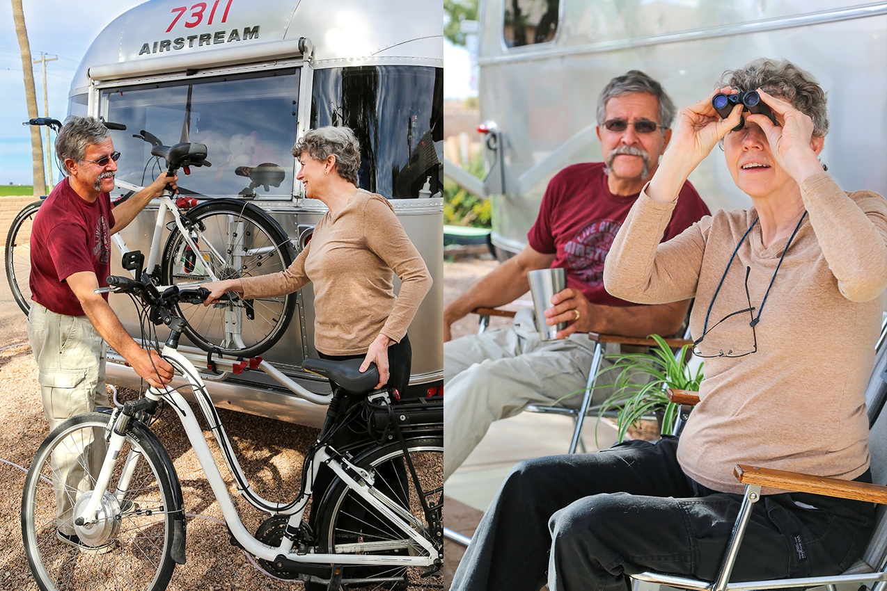 Retirement Airstream Home with Bob and Page Bicycle