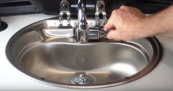 Airstream Basecamp Sink Faucet Hot and Cold Control