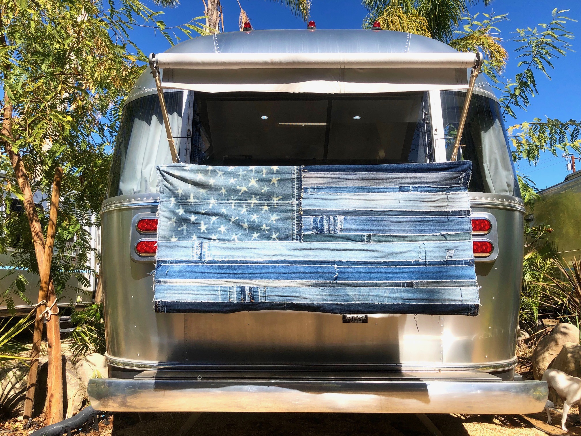 airstream with flag