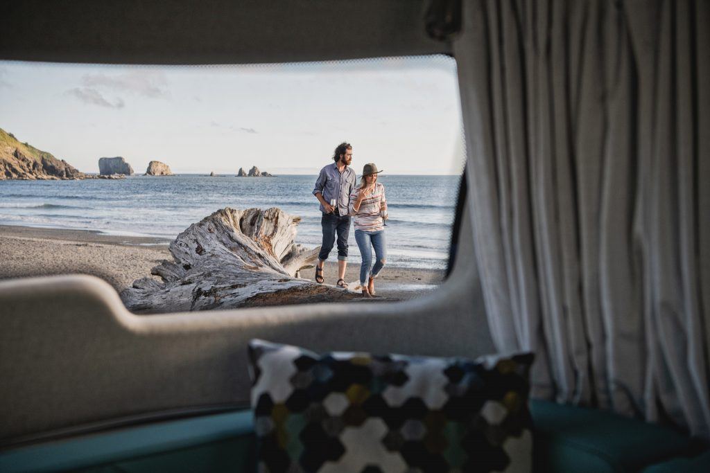 Airstream nest panoramic window and ocean view