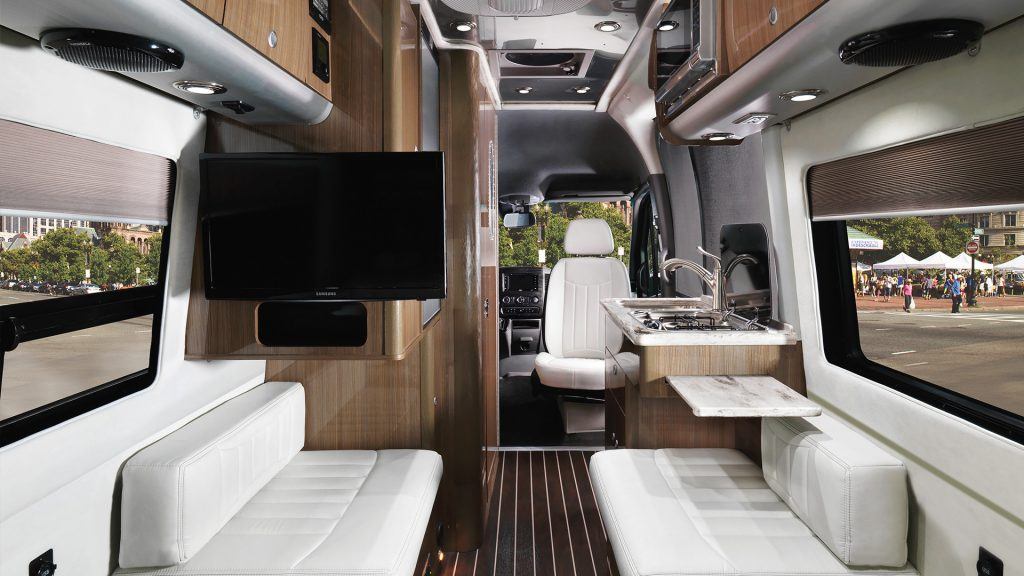 Airstream Interstate Nineteen Mercedes Benz interior white leather