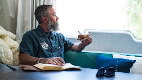 Airstream Travel Trailer table drinking