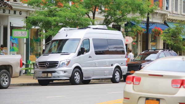 Airstream Interstate Nineteen Mercedes Benz fits in parking space