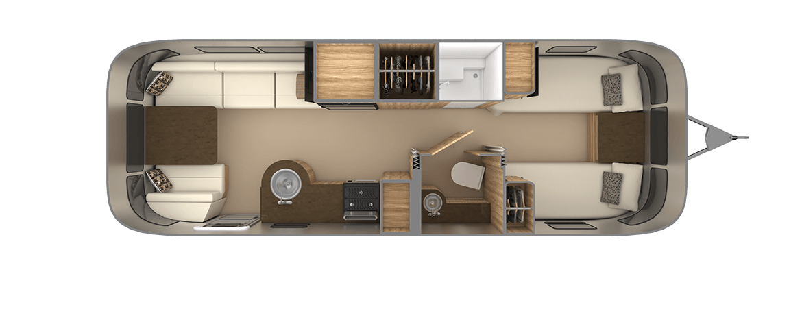 International Signature 27FB Twin Floor Plan | Travel Trailers | Airstream