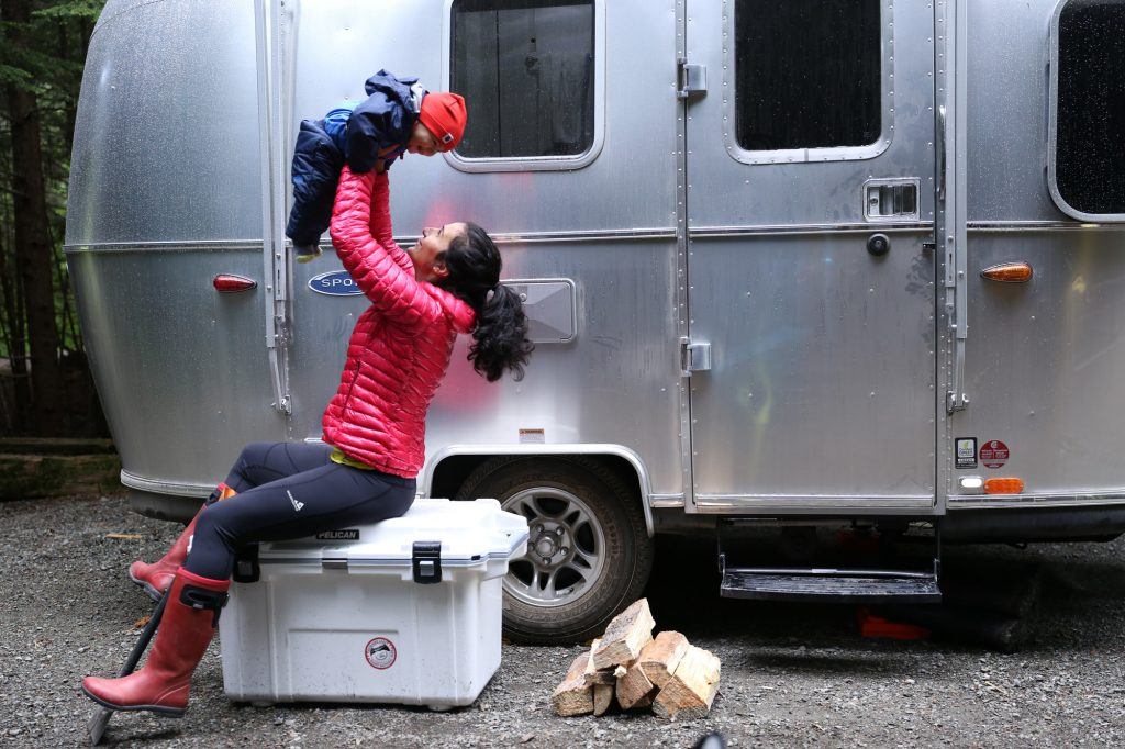 Bella Gibbons Airstream Travel Trailers Outside Camping