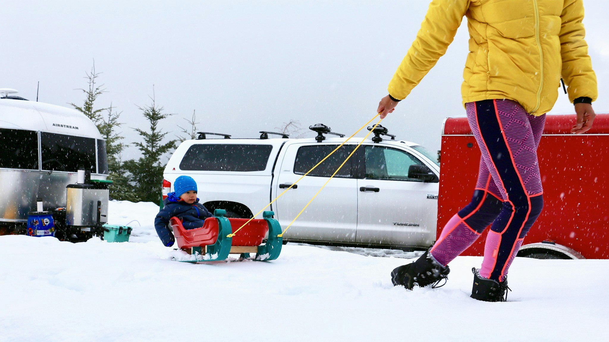 Airstream Winter Snow Sled Child Truck Travel Trailer Sport Bambi