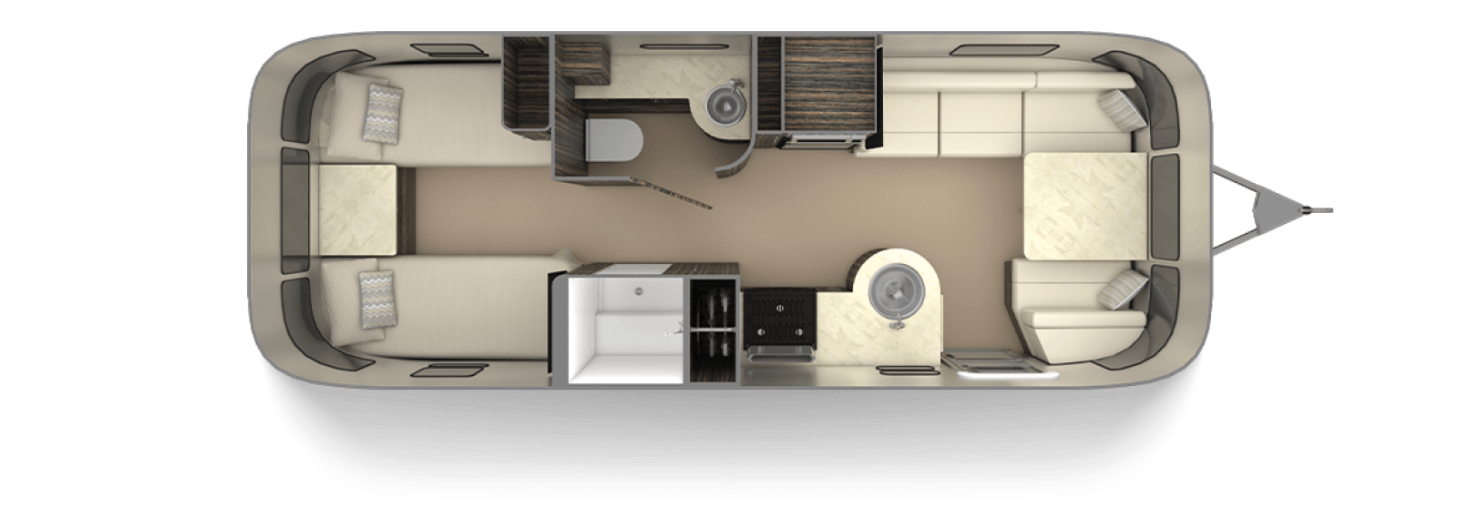 International Signature 25RB Twin Floor Plan | Travel Trailers | Airstream