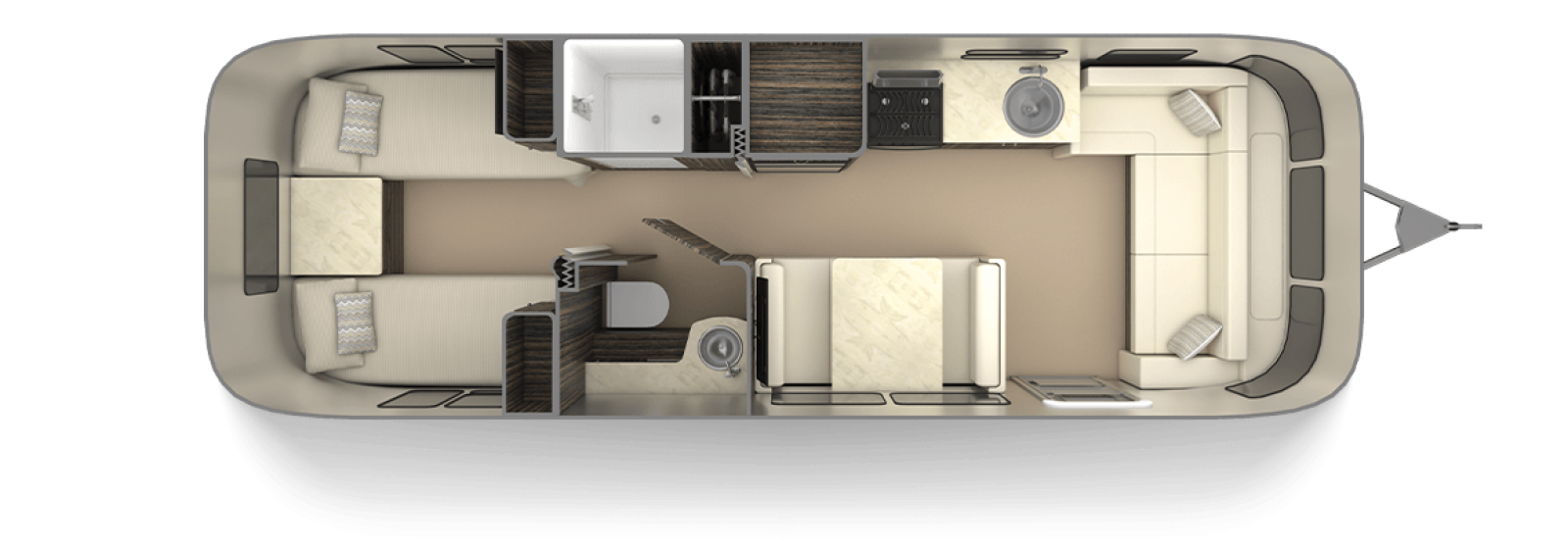 International Signature 28RB Twin Floor Plan | Travel Trailers | Airstream