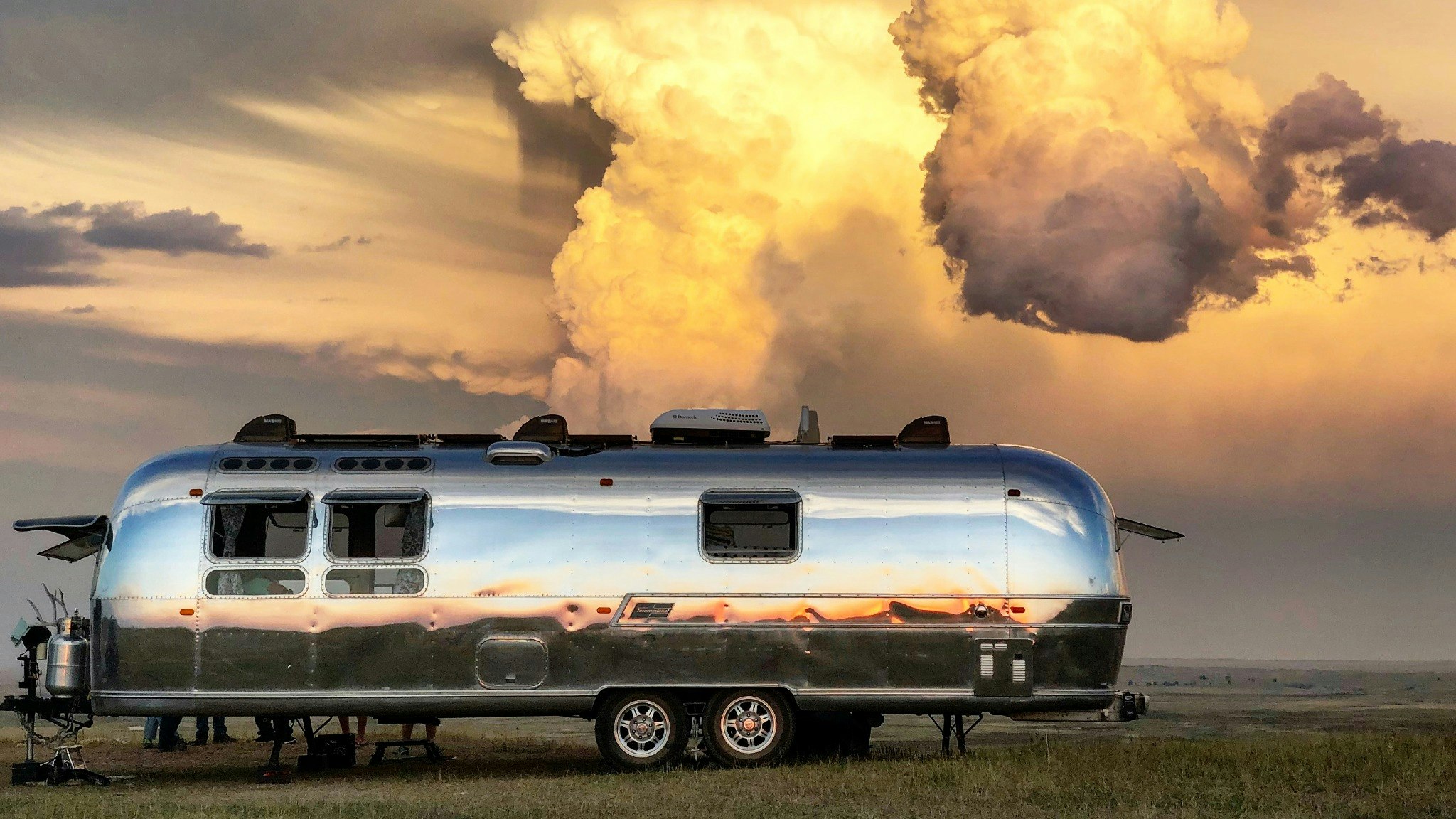 Airstream Travel Trailer camper camping clouds boondocking