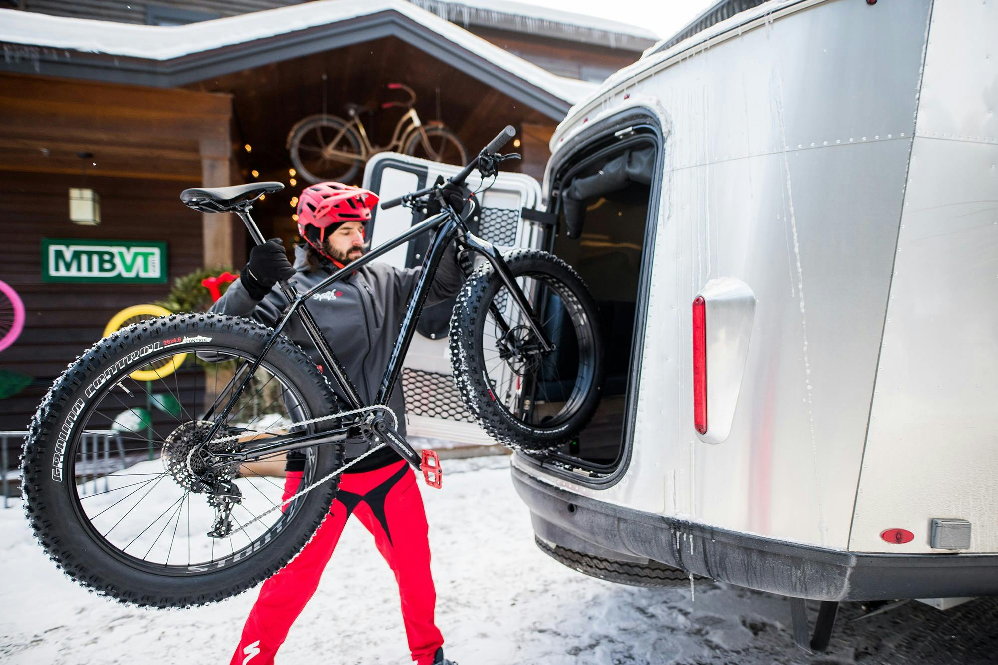 Airstream Basecamp Loading Bicycle