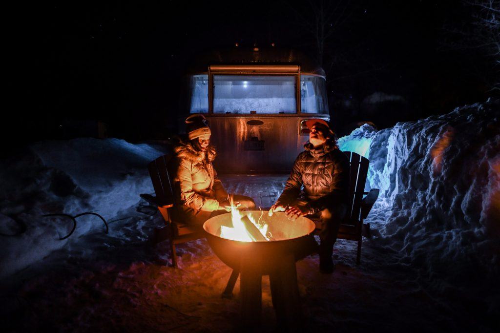 Airstream Travel Trailer campfire