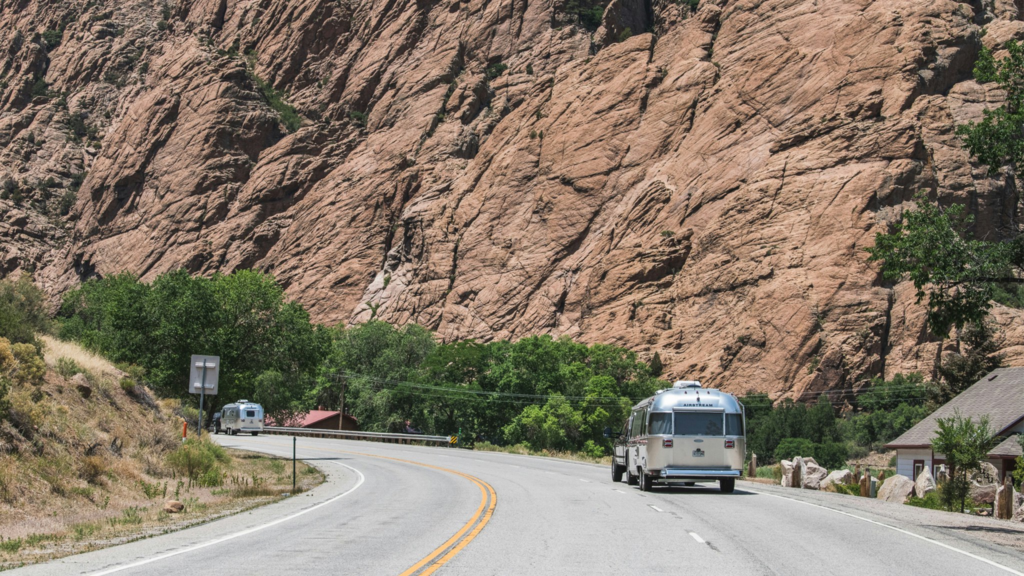 Airstream Travel Trailers Road Mountains Highway