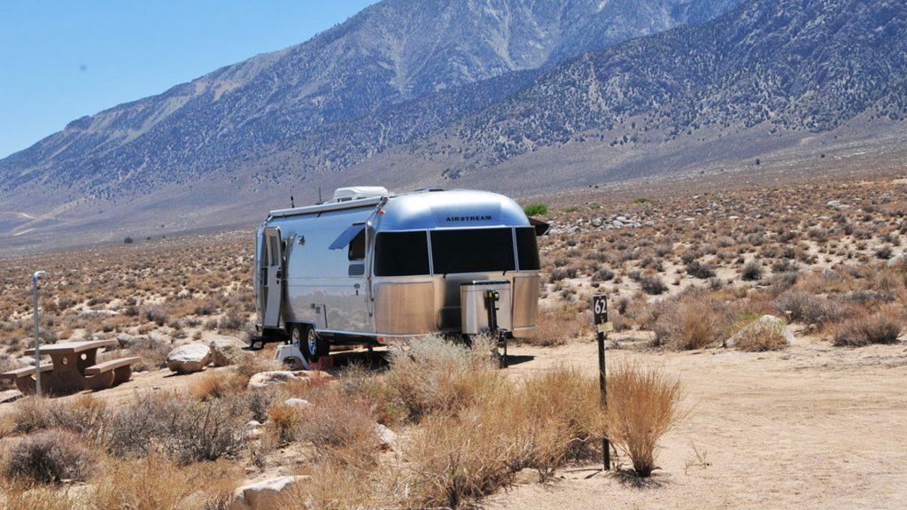 Airstream Travel Trailer at Tuttle Creek Campground, BLM