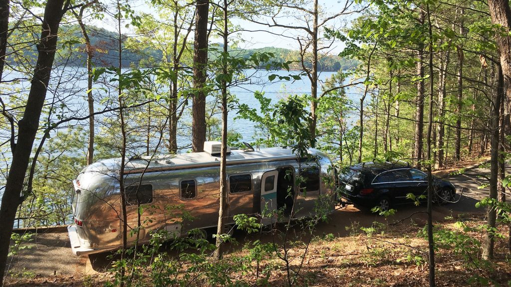 Airstream Travel Trailer at Woodring Branch Campground, Army Corps Of Engineers