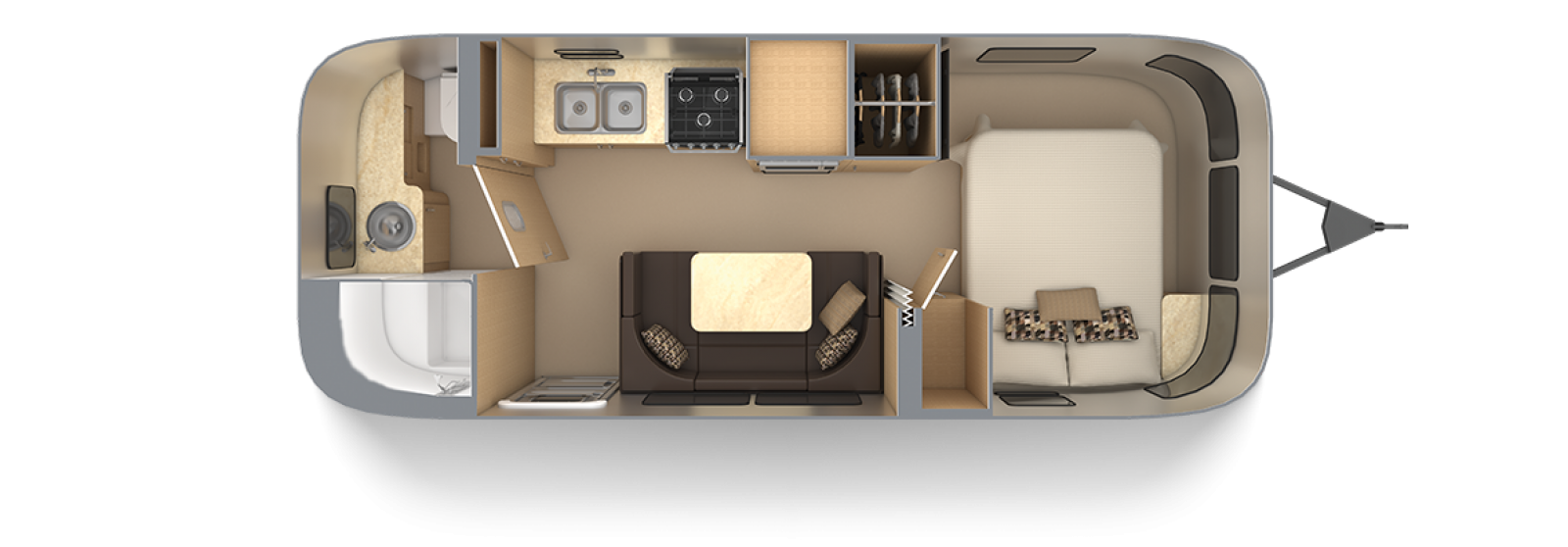 Flying Cloud 23FB Floor Plan | Travel Trailers | Airstream