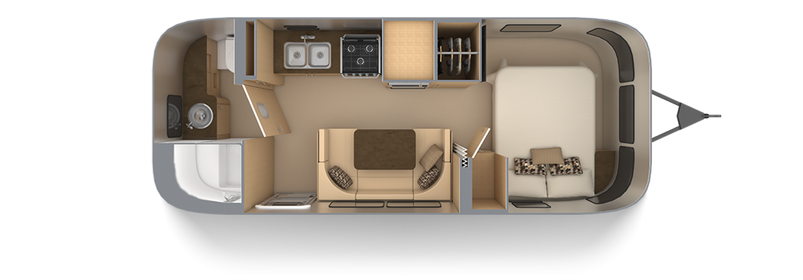 Flying Cloud 23FB Floor Plan | Travel Trailers | Airstream