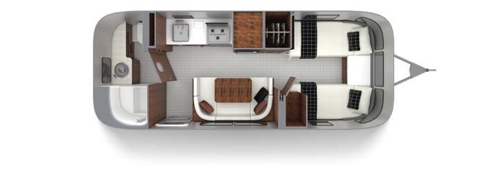 Globetrotter 23FB Twin Floor Plan | Travel Trailers | Airstream