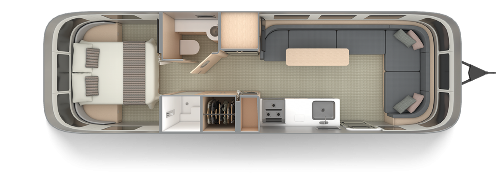 Airstream 30RB Queen Barcelona Blue Queen Floor Plan