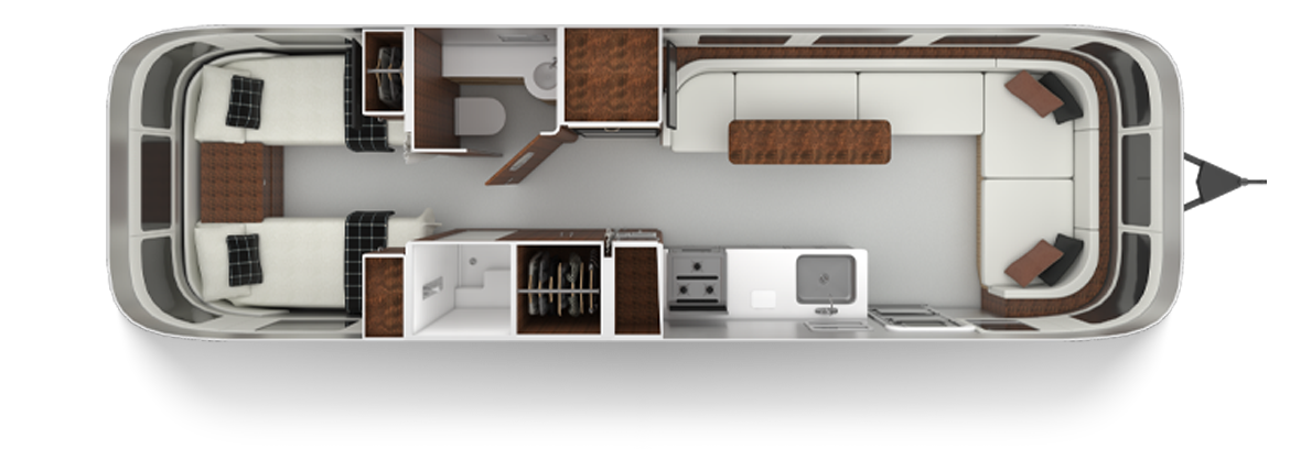 Airstream Globetrotter 30RB Twin Floor Plan