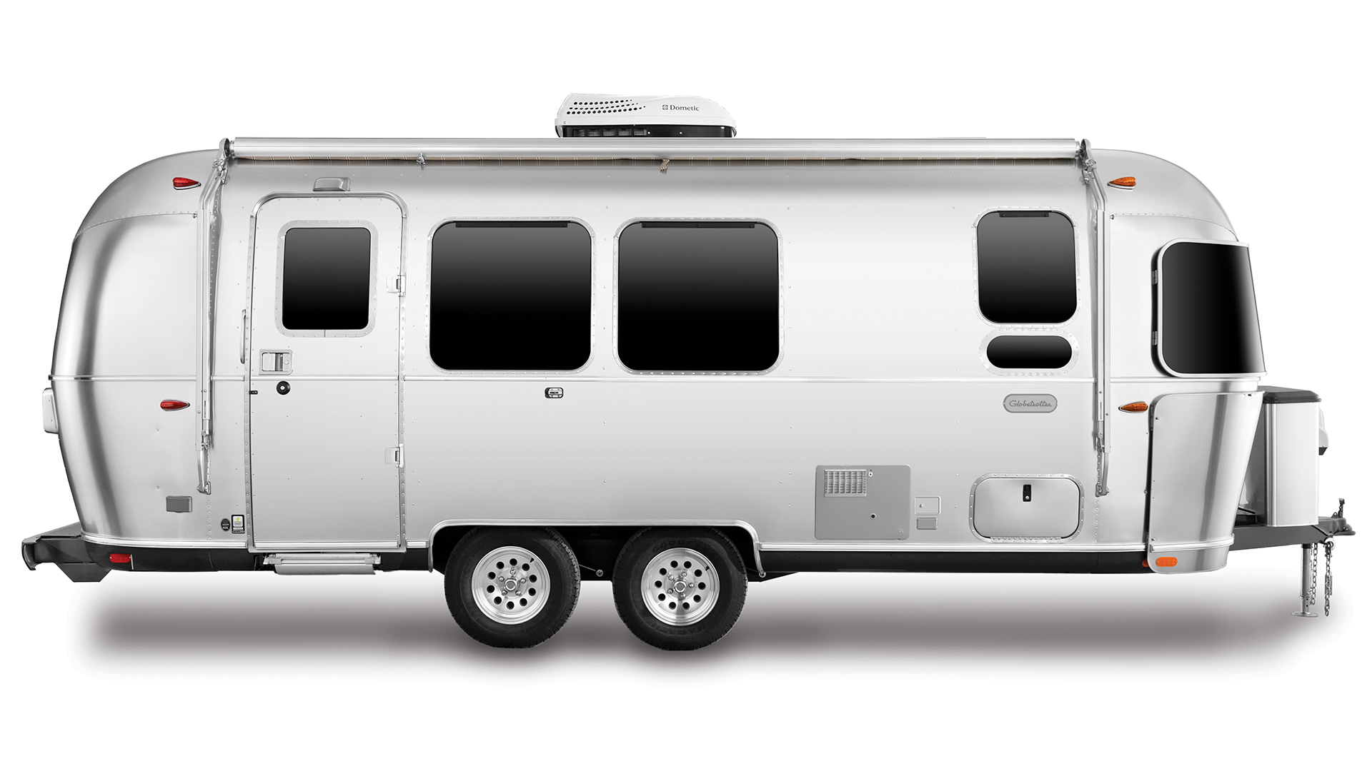 Airstream Globetrotter 23FB Twin Travel Trailer Curb Side