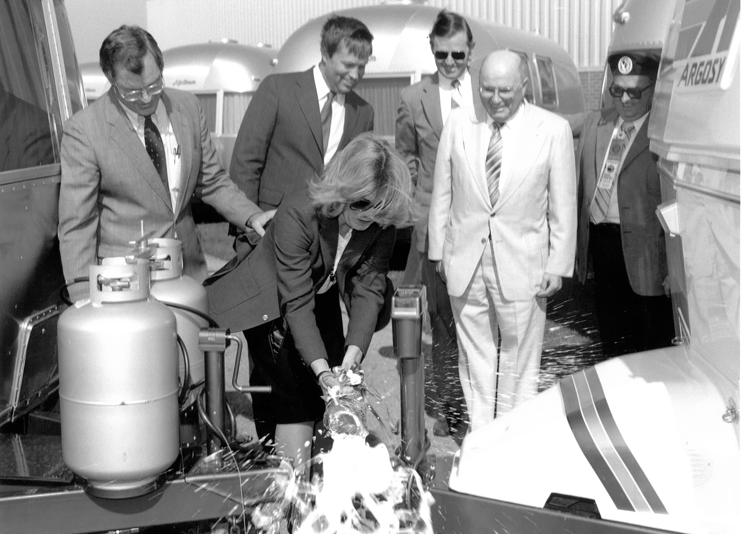 Champagne Christening-Caravan America China Gerry Letourneau, Congressman Oxley, Scott Klopfenstein, Frank Sargent, George Morgan, Patricia Oxley