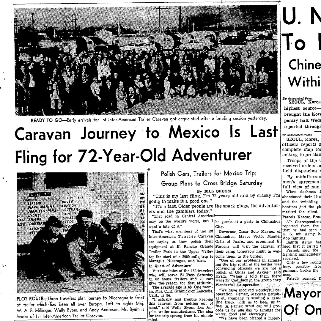 1951-1952-Airstream-Caravan-Mexico-Central-America-El-Paso-Herald-News-Article