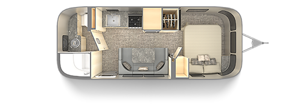 Flying Cloud 23FB Floor Plan | Travel Trailers | Airstream