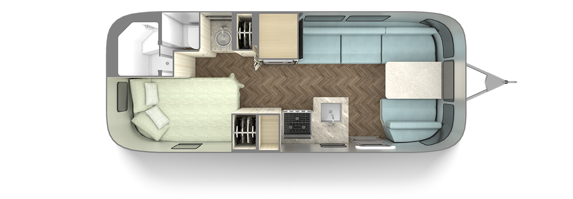 International 23CB Floor Plan | Travel Trailers | Airstream