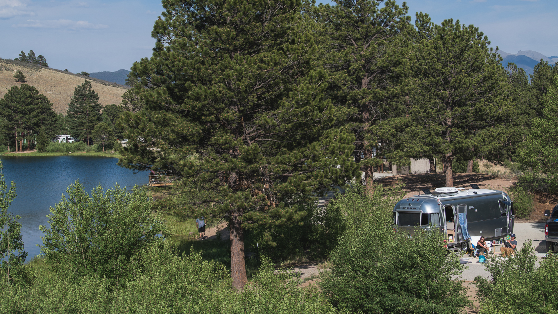 Airstream at a campsite