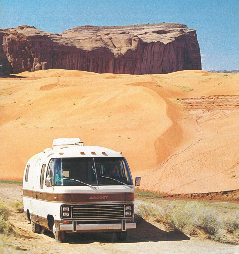 Vintage rv photo in the desert