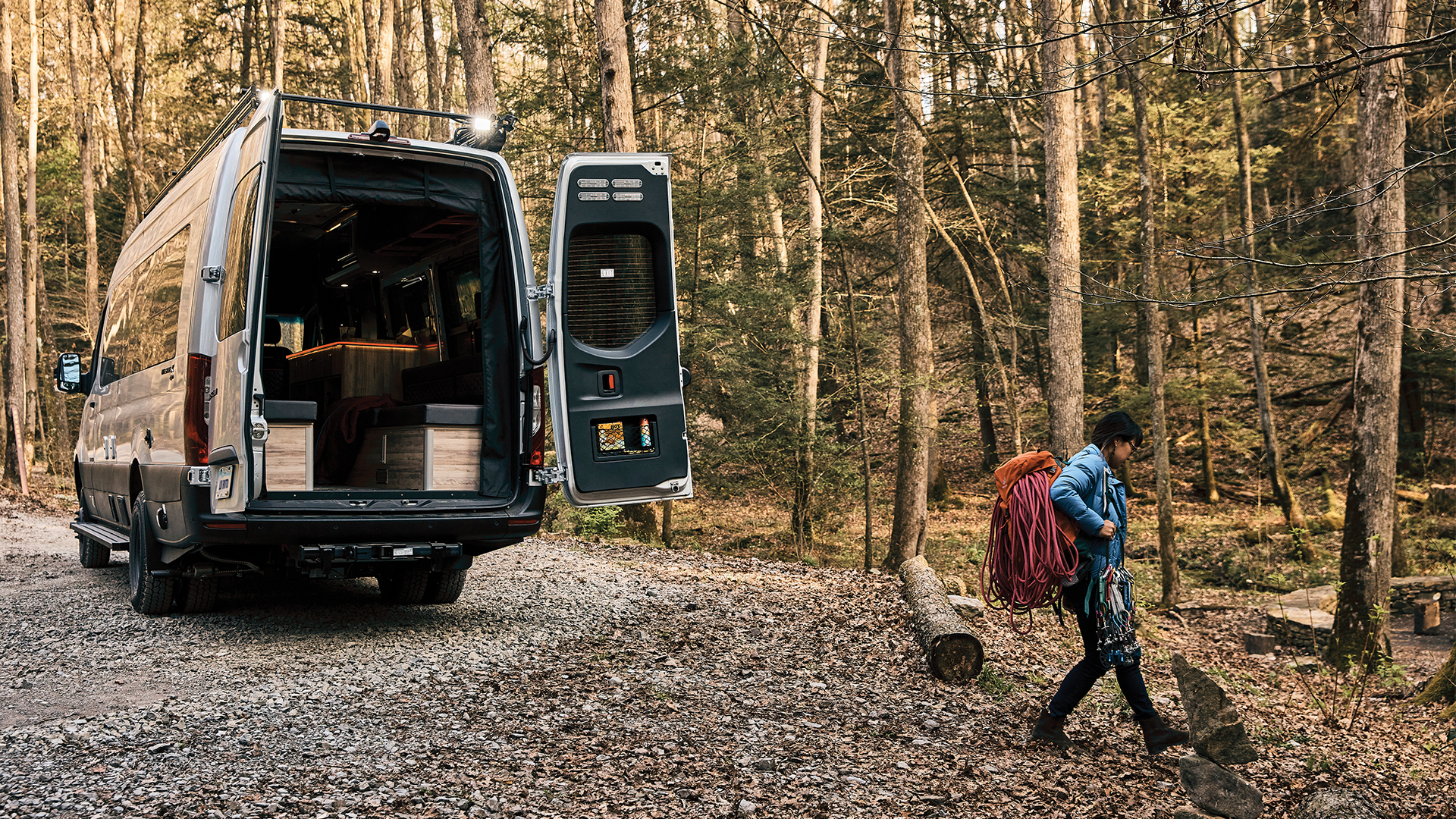 Airstream-Interstate-24X-Rear-Doors-Open-Walking-lifestyle