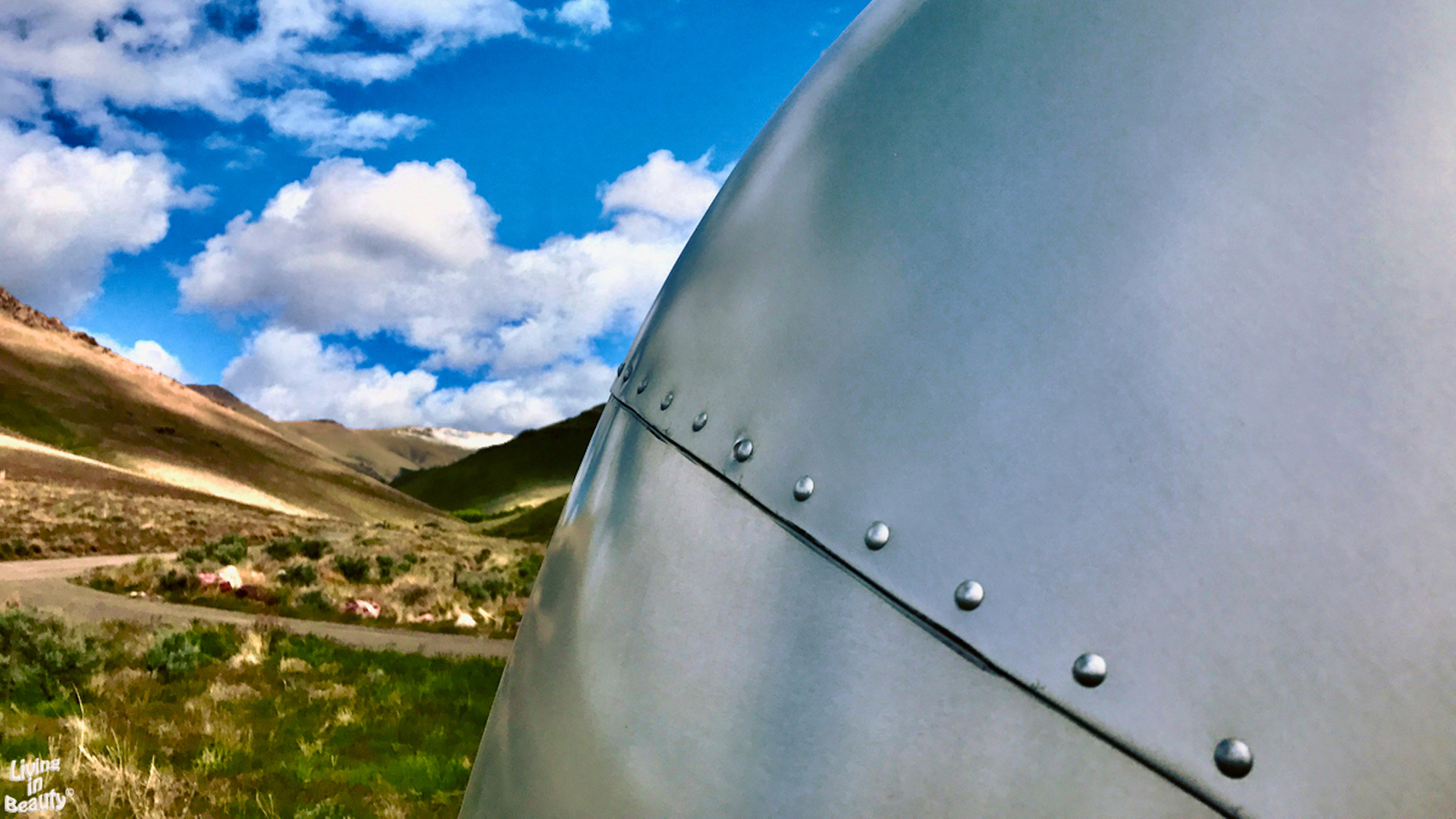 Close up image of rivets on an Airstream