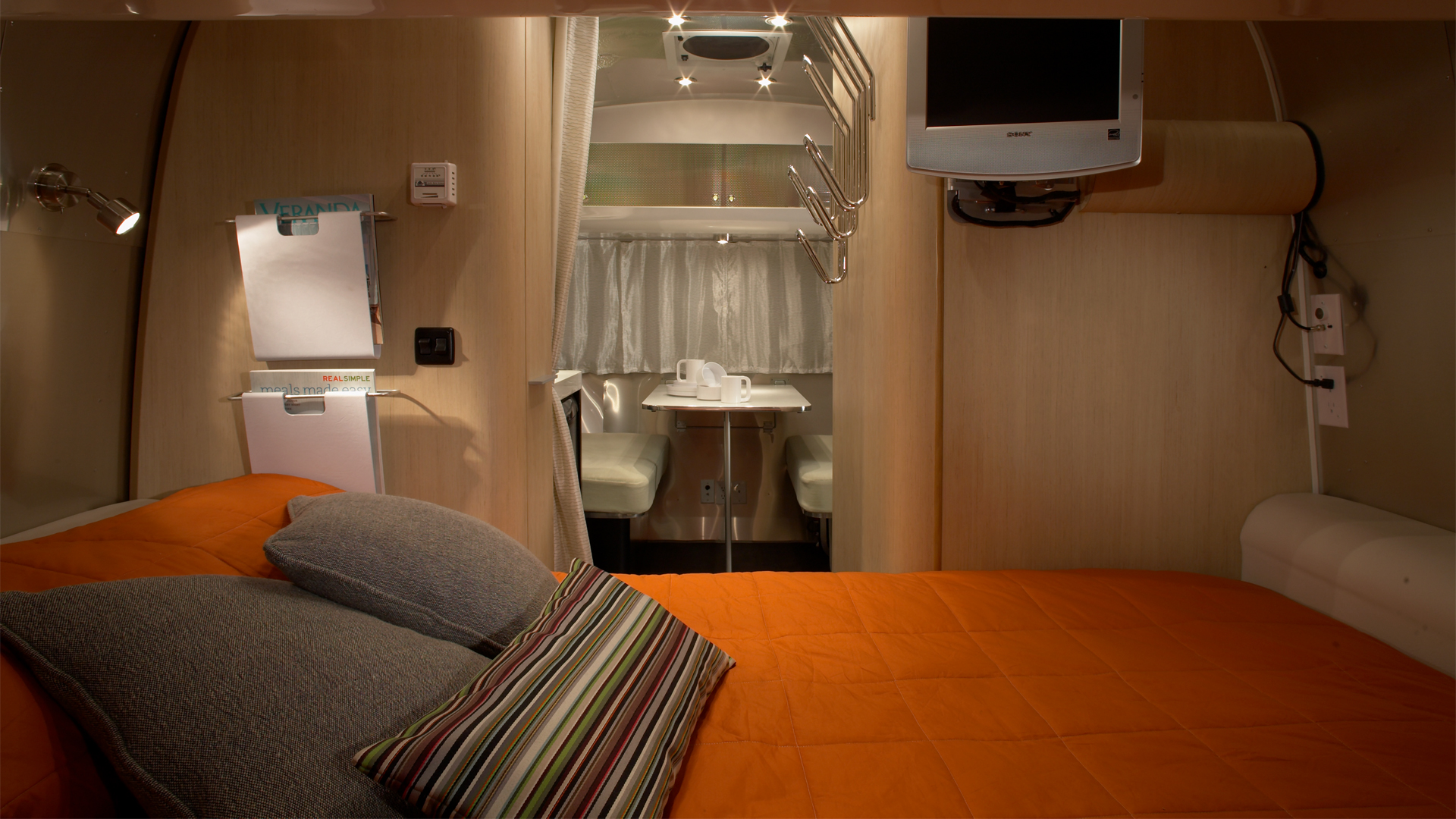Interior of the Airstream and Design Within Reach Travel Trailer