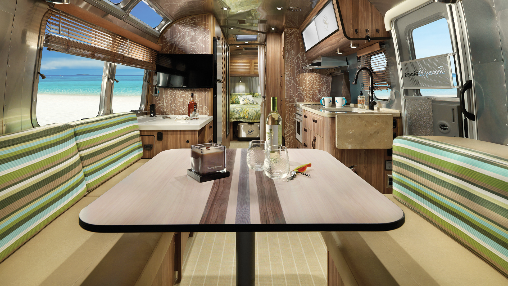 Interior of the Airstream Tommy Bahama Travel Trailer