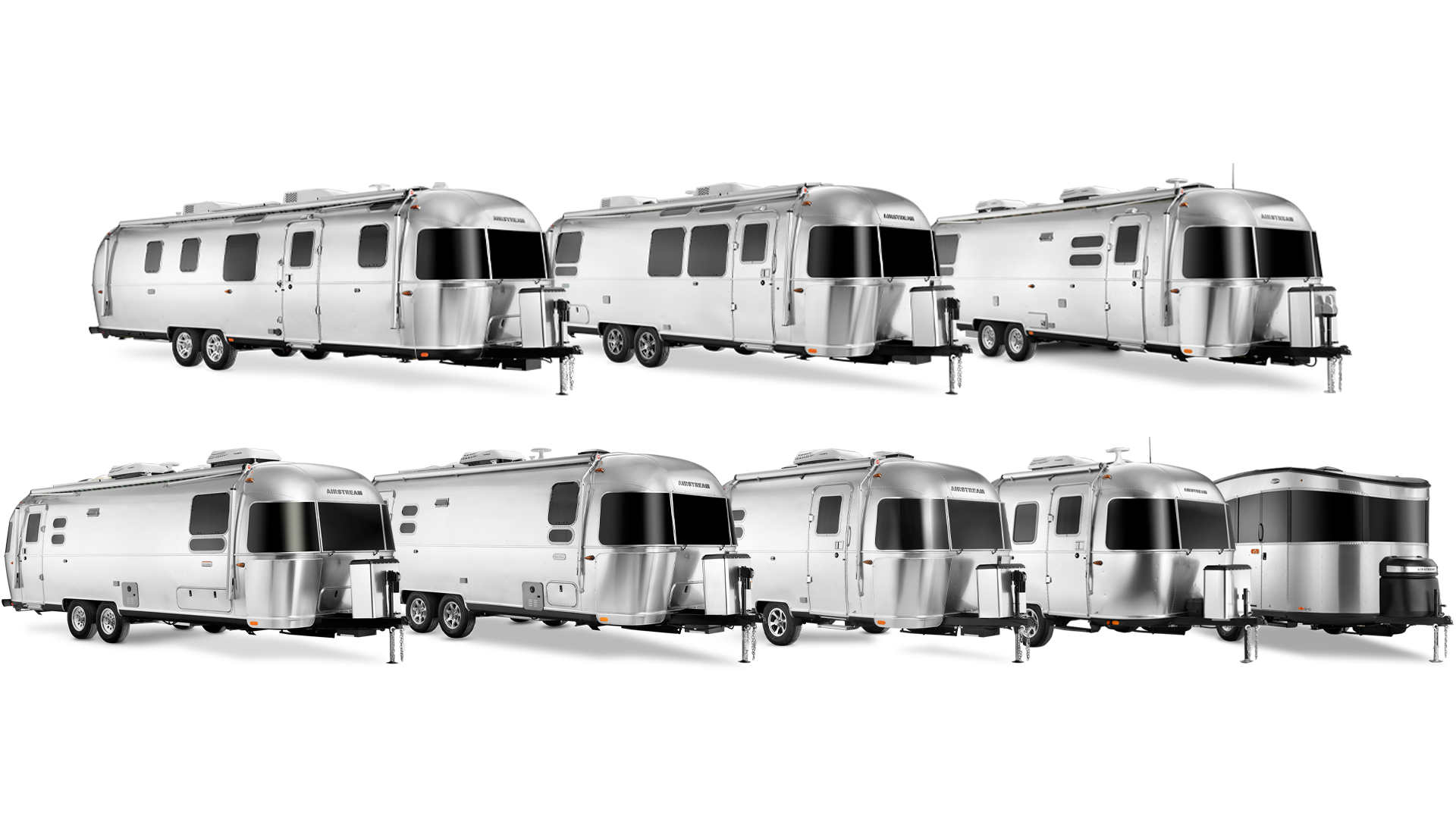 All 8 models of Airstream's Travel Trailers