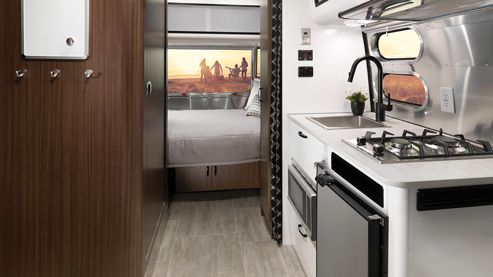 Interior of the Airstream Caravel 16 Travel Trailer