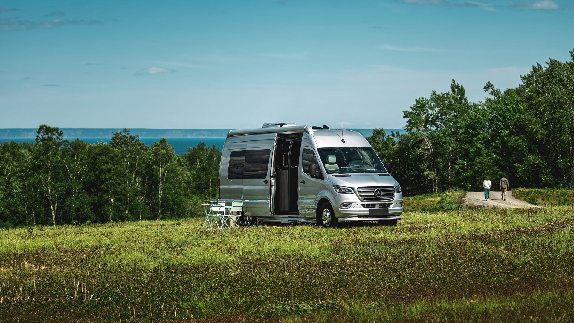 Airstream Interstate Touring Coach sitting in the grass