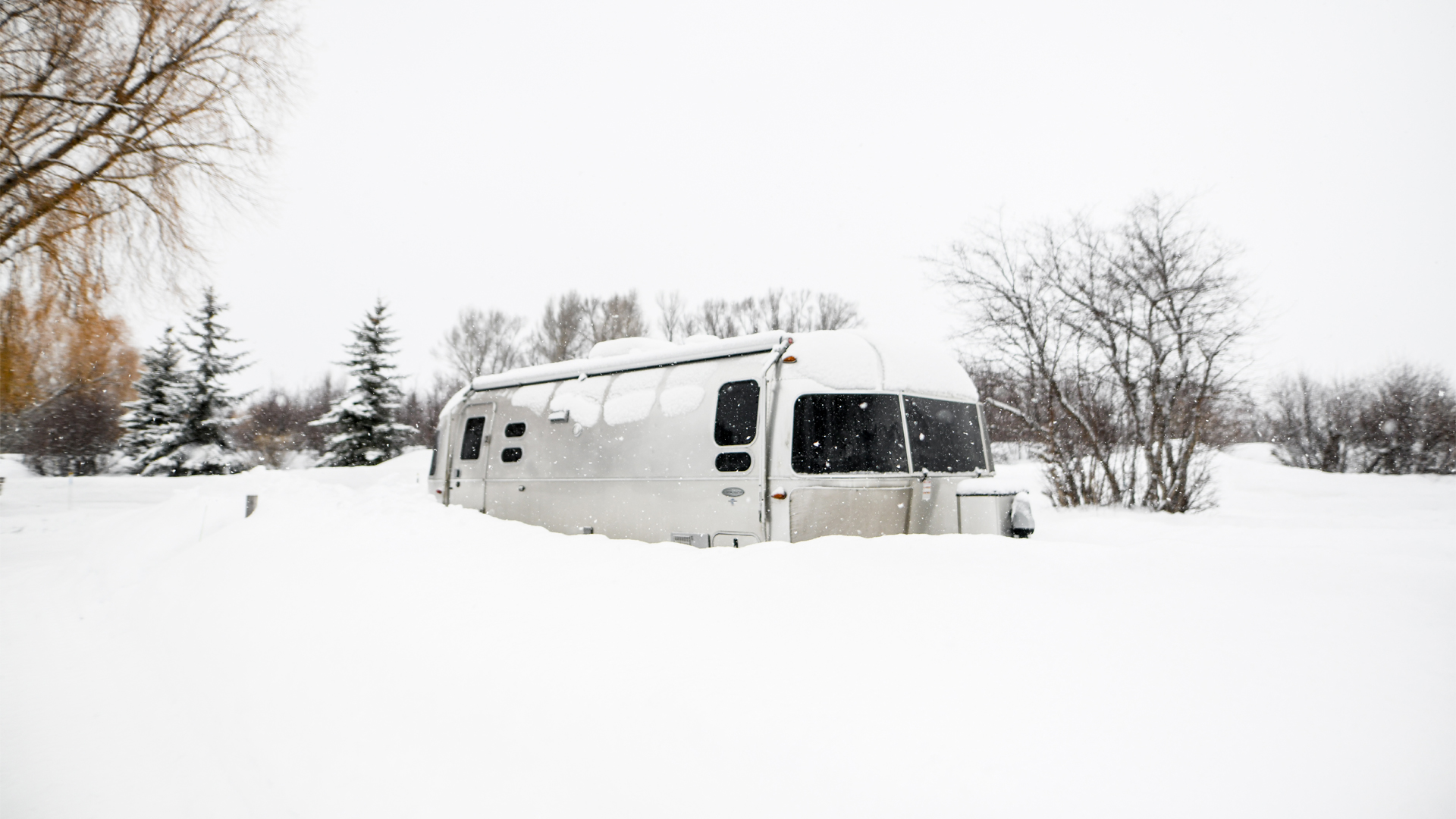 Airstream camping in the winter