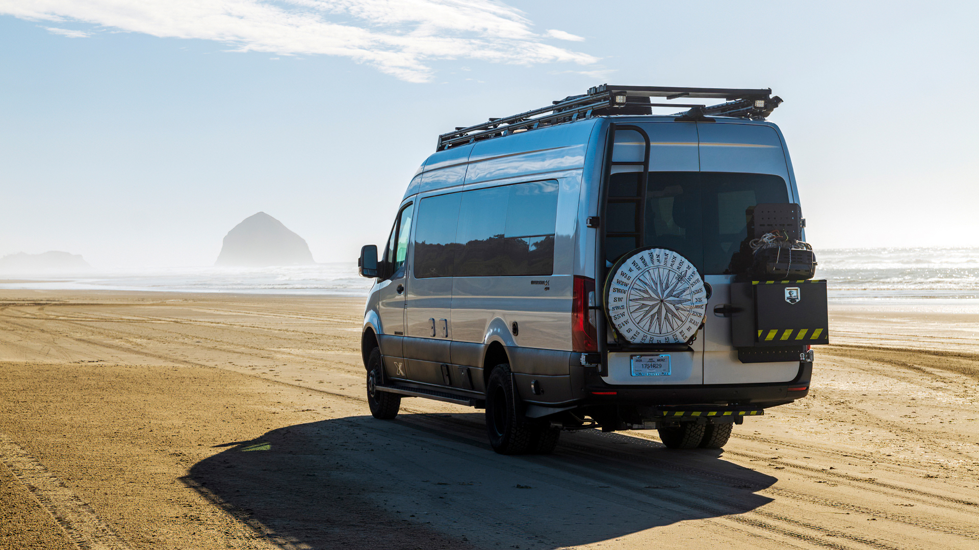 Airstream Interstate 24X driving on a beach