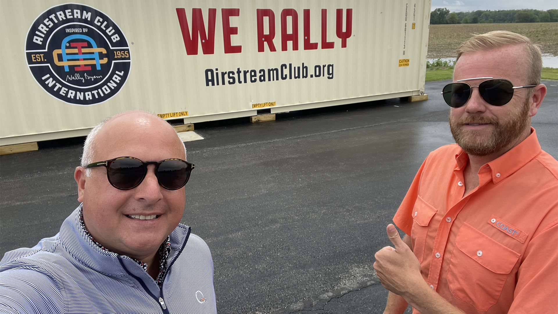 Bob Hoffman and his partner at the Airstream Club headquarters in Jackson Center, Ohio