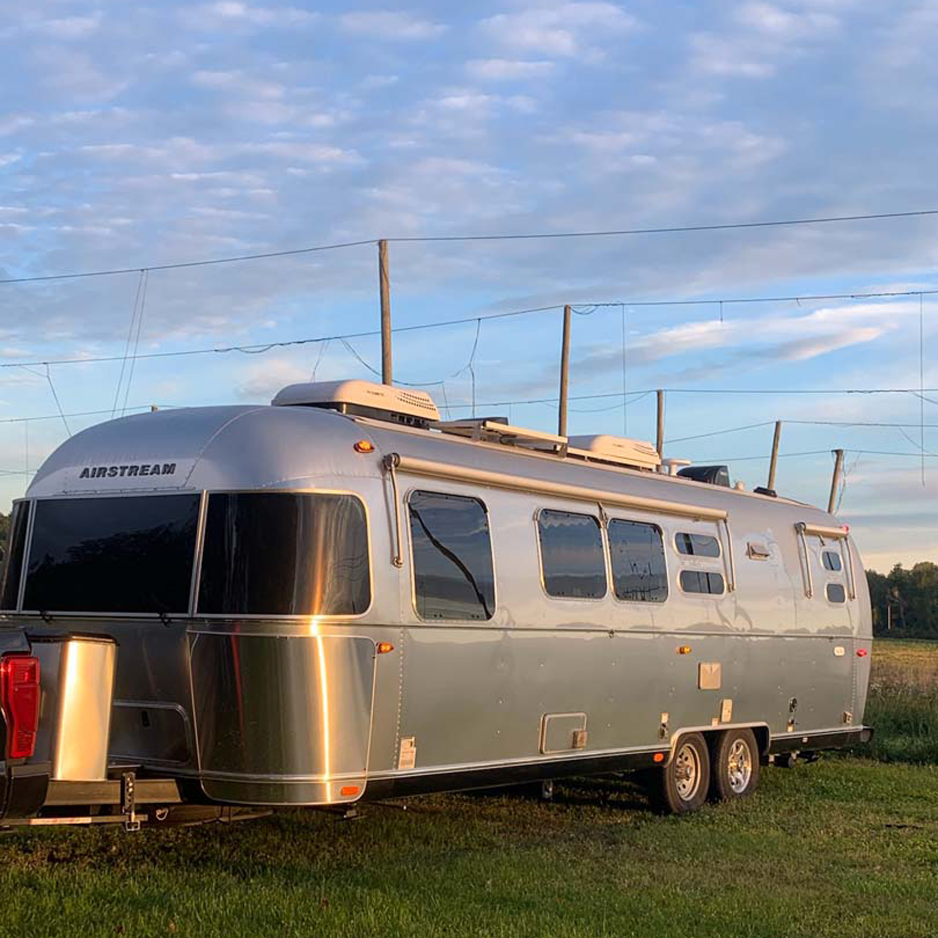 Airstream Flying Cloud Office camper boondocking.