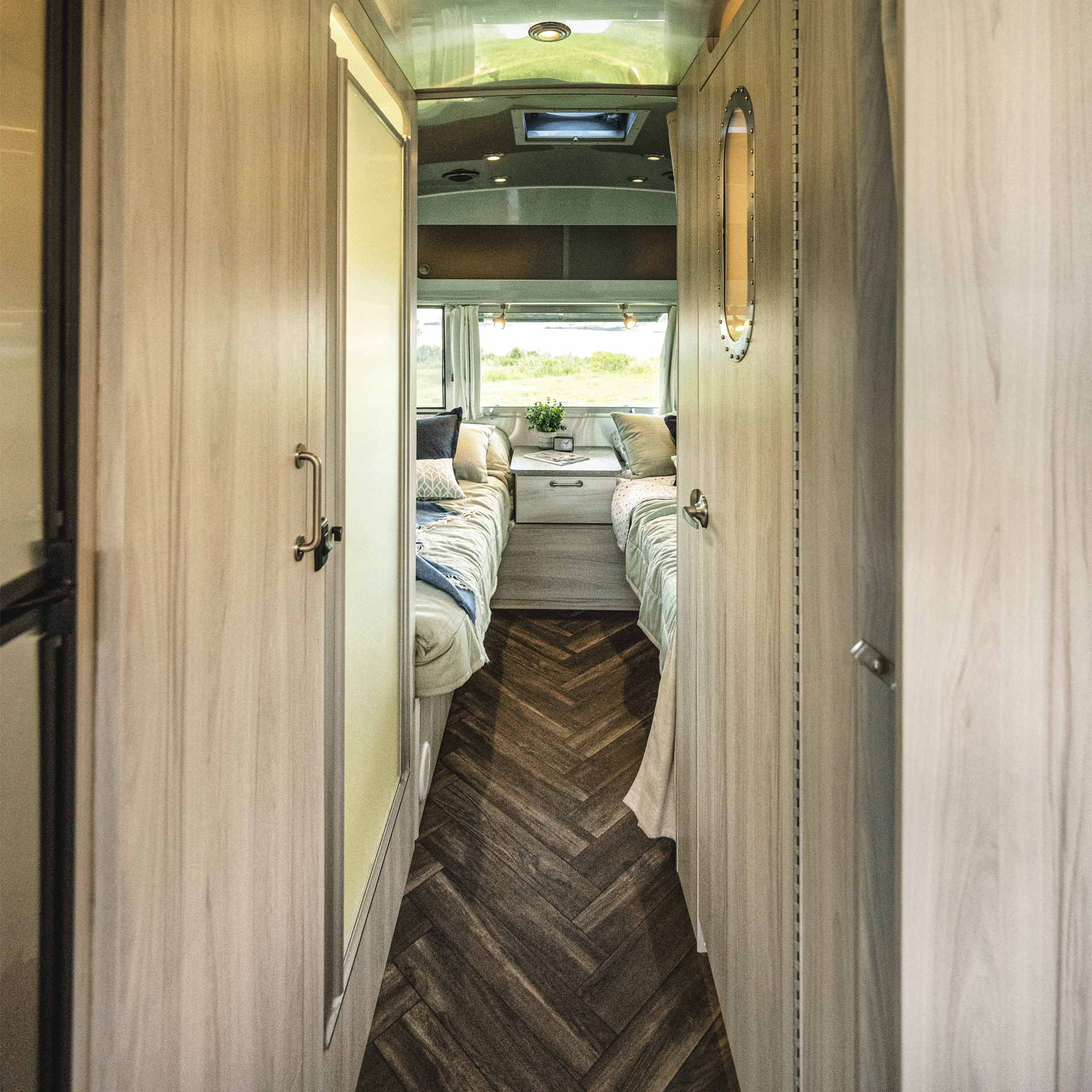 Airstream international travel trailer laminate used throughout the camper.