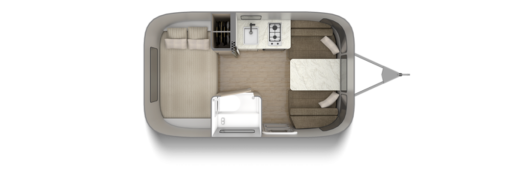 Caravel 16RB Floor Plan | Travel Trailers | Small Airstream Single Axle RV