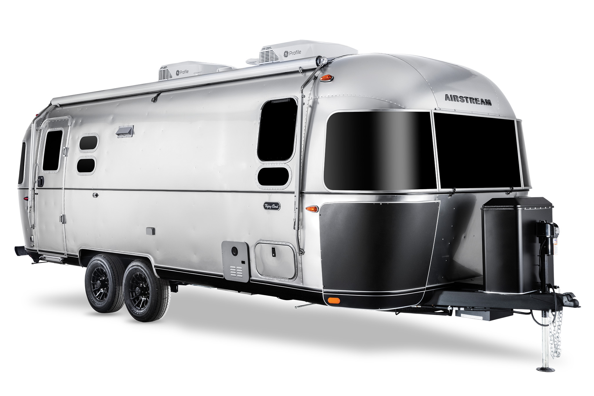 Airstream FC Midnight Flamingo 25 Exterior Studio three quarter curbside