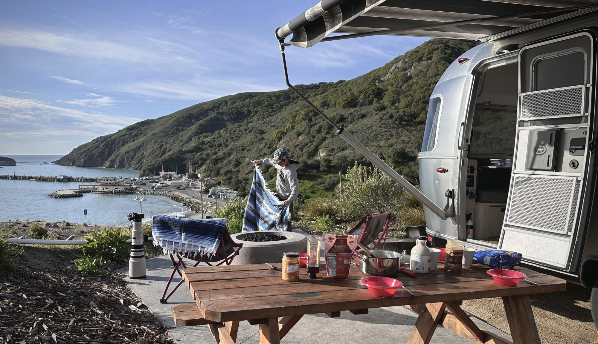 Outside Trent Bells Airstream Globetrotter 